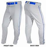 Grey Baseball Pants With Purple Piping