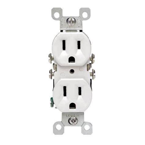 White 15 Amp Duplex Recessed Residential Outlet 10 Pack In The