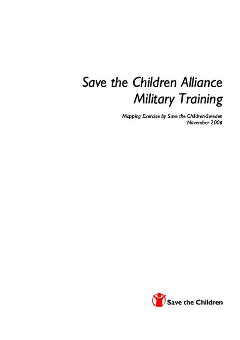 Save The Children Alliance Military Training Mapping Exercise By Save