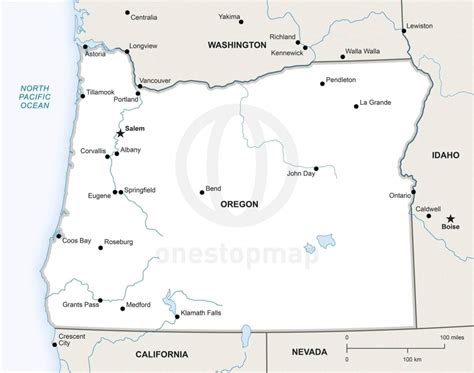 Large Detailed Tourist Map Of Oregon With Cities And Towns Printable