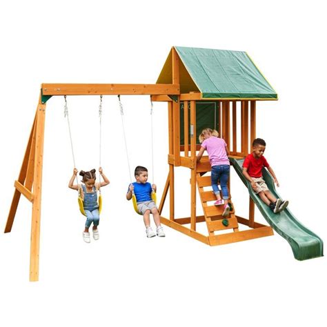 Kidkraft Appleton Wooden Swing Set And Reviews Wayfair In 2022 Wooden