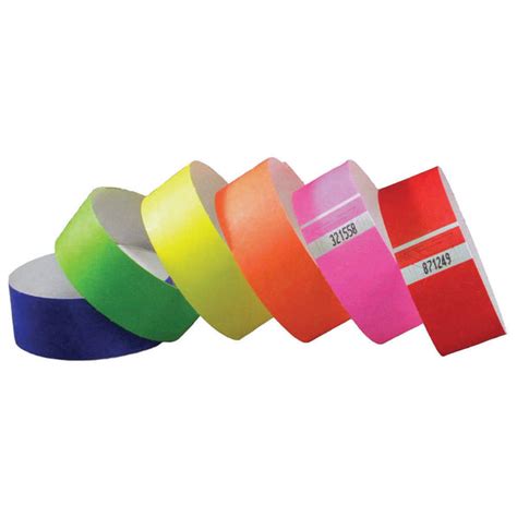 Colorful 1 Tyvek Wristbands Tytan Band™ Tys Adhesive Closure 500pack