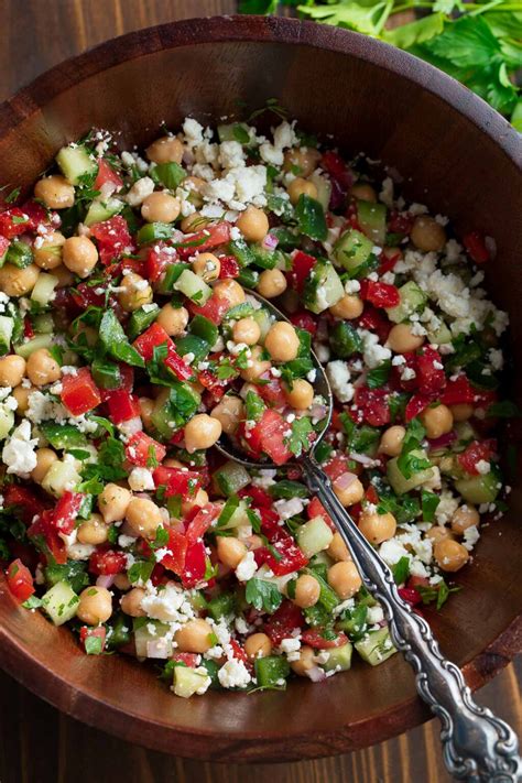 Mediterranean Chickpea Salad With Feta Peas And Crayons