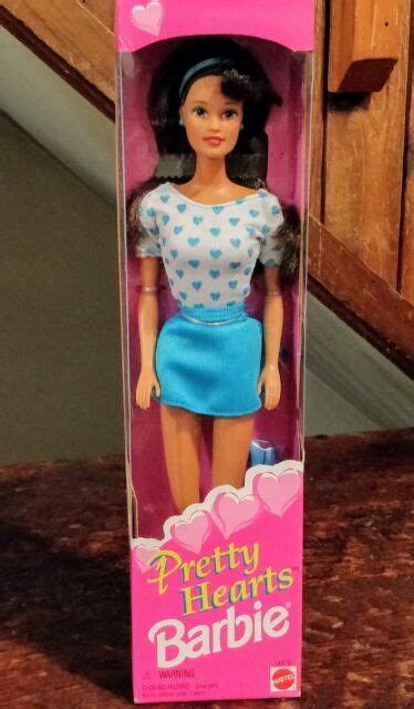 1995 Mattel Pretty Hearts Barbie Doll Brunette Wblue Outfit Nib Ebay
