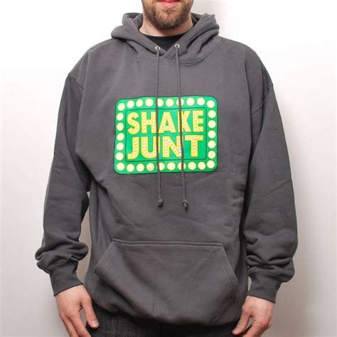 Shake Junt Shake Junt Box Logo Hooded Top Charcoal Shake Junt From