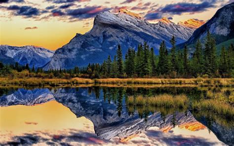 Papéis De Parede Vermillion Lagos Parque Nacional De Banff Alberta