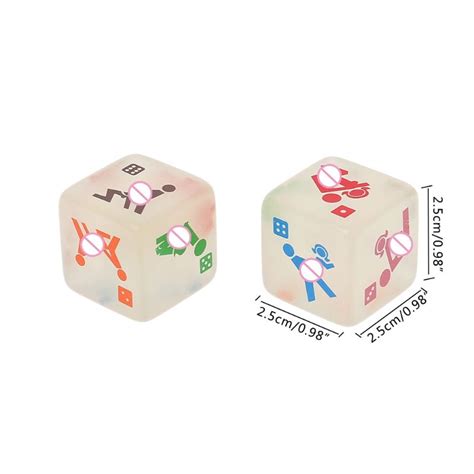 New 2 Pcs 25mm Noctilucent Dice Cube Adult Game Love Sex Dice Night Bar Ktv Fun Game For Couples