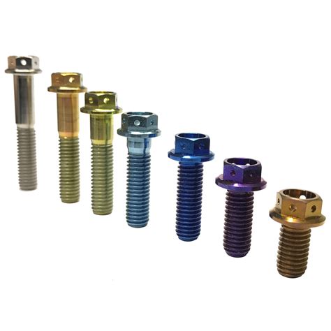 M8 Titanium Drilled Flanged Race Bolts Tibike