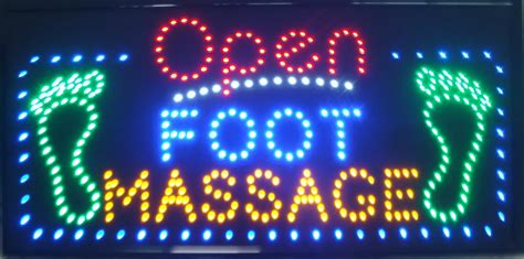Large 315x16 Open Foot Massage Led Salon Spa Nails Neon Sign Shop