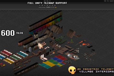 2d Isometric Village Interior Tileset 2d Environments Unity Asset Store