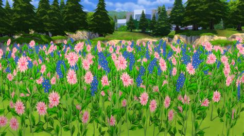 Mod The Sims Early Spring Fields Of Wildflowers