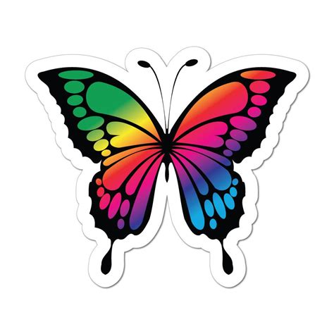 Butterfly Rainbow Cute Pretty Colourful Car Sticker Decal Ebay