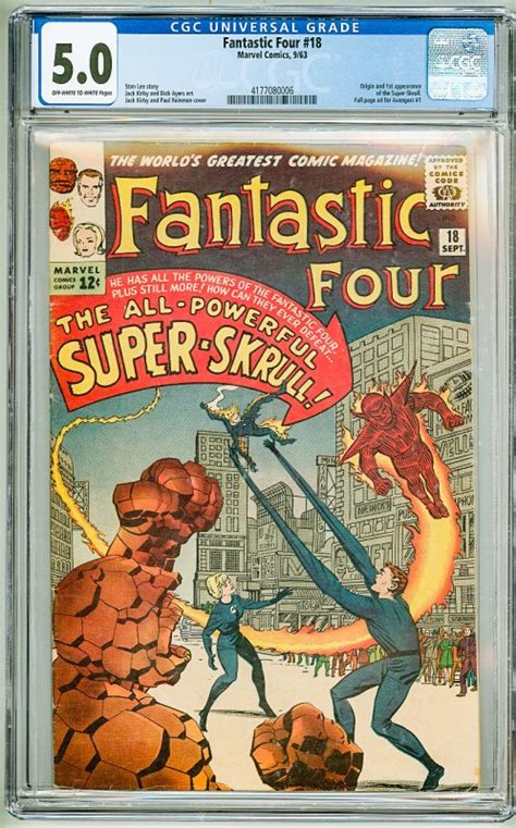 Fantastic Four 18 1963 Cgc 50 Oww Pgs 1st Appearance Of The Super