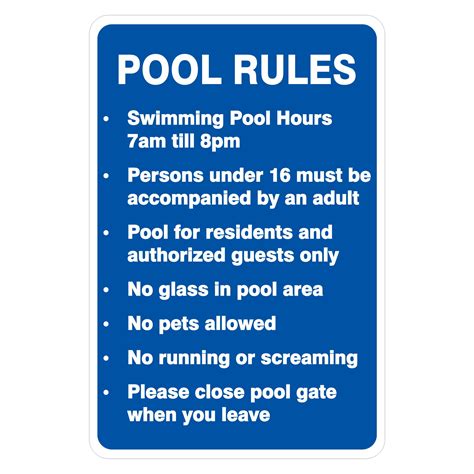Pool Rules V2 Buy Now Discount Safety Signs Australia