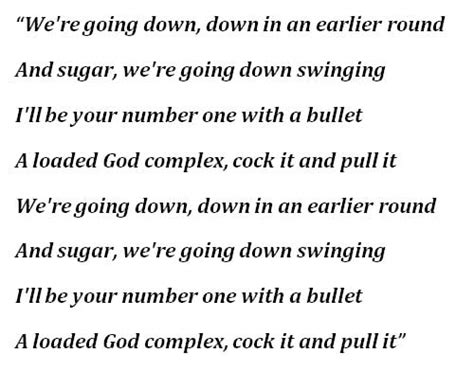 Down Going Lyric Sugar Swinging Telegraph