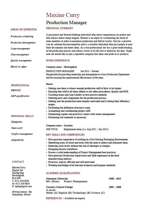 Video Production Resume Template