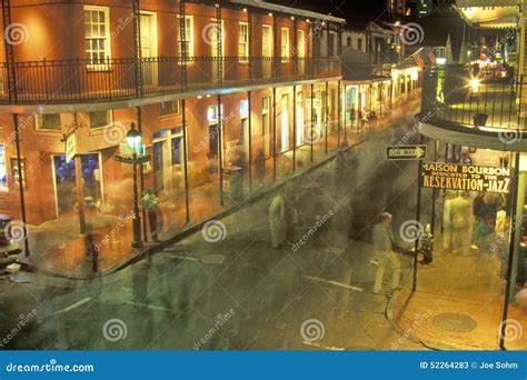 Bourbon Street At Night New Orleans Louisiana Editorial Stock Photo