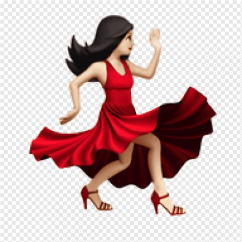 Mujer En Vestido Rojo Emoji Bailando Emoji Dance Salsa Zumba Zapato