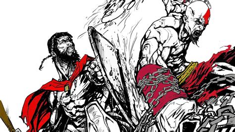 Kratos Cartoon Illustration Comics 300 Leonidas Kratos Hd Wallpaper
