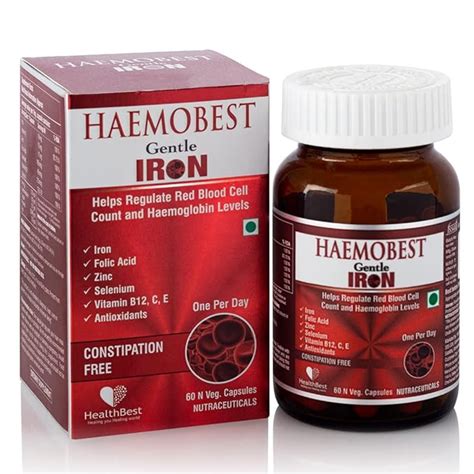 Healthbest Haemobest Capsules Iron Supplement Increases Hemoglobin