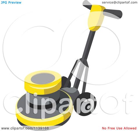 Clipart Of A Floor Polisher Buffer Machine Royalty Free Vector