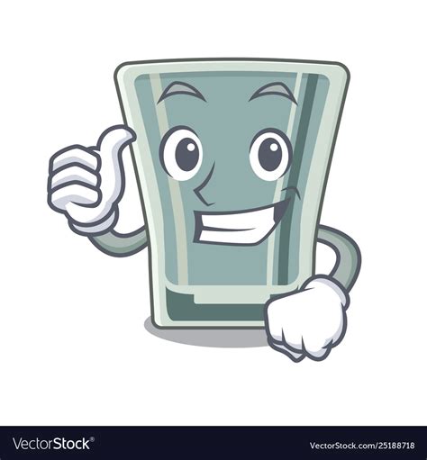 Thumbs Up Shot Glass In Cartoon Shape Royalty Free Vector