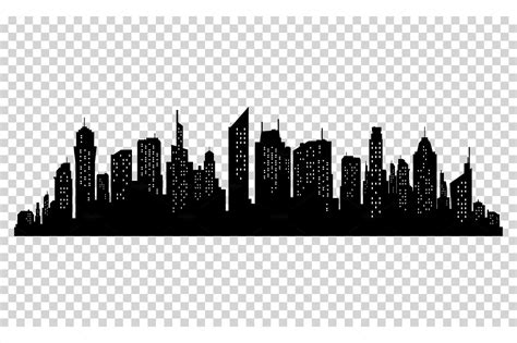 Silhouette Of City With Black Textures ~ Creative Market