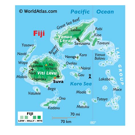 Map Of Fiji Fiji Map Geography Of Fiji Map Information World Atlas
