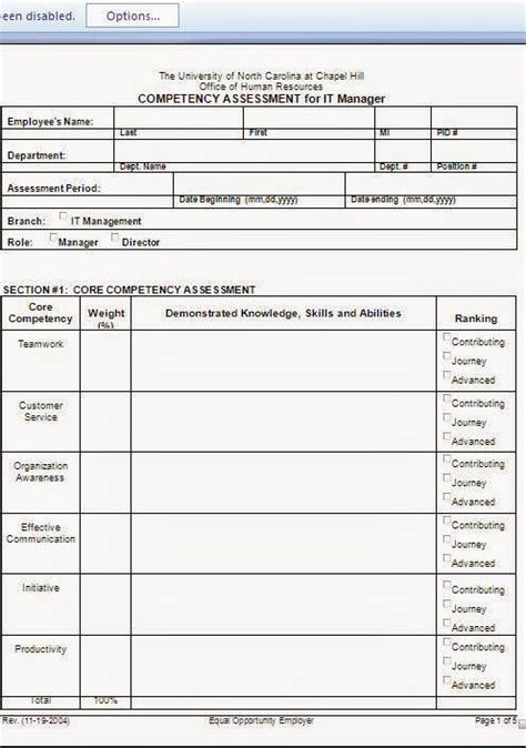 Competency Assessment Form Template Hot Sex Picture