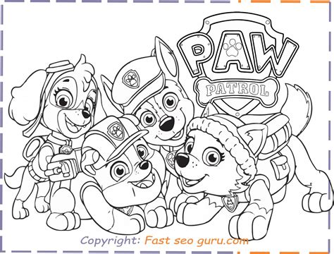 Paw Patrol Everest Rubble Chase Coloring Pages The Best Porn
