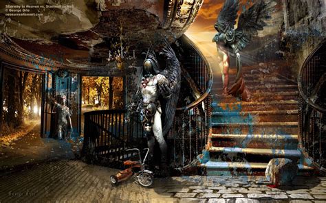 Stairway To Heaven Vs Stairwell To Hell Surreal Art