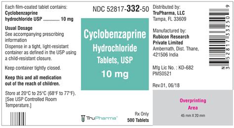 Cyclobenzaprine Hydrochloride Trupharma Llc Fda Package Insert Page 3