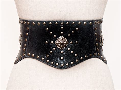 Corset Belt Black Leather Wide Leather Belt Under Bust Etsy