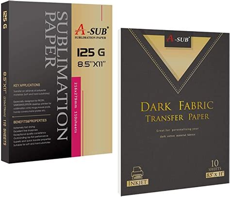 A Sub 110 Sheets Sublimation Paper And 10 Sheets Dark