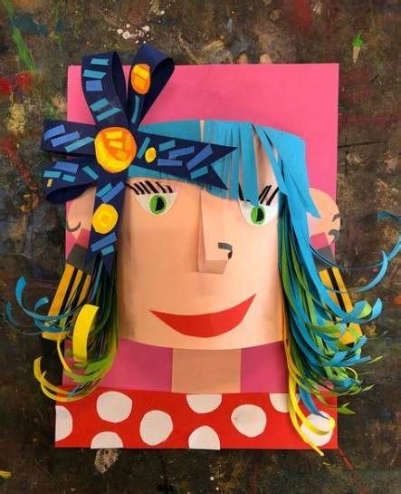 30 Ideas Collage Art Projects For Kids Self Portraits In