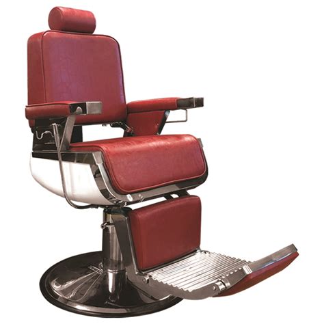Red leather and chrome stationary recline barber chair. Heavy Duty Red Barber Chair 31819e - Nancy's Beauty Warehouse