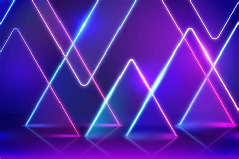 Neon Geometric Shapes Background Free Vector