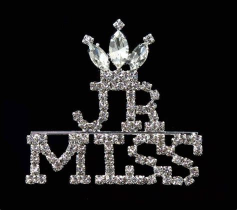 16600 Rhinestone Jr Miss With Crown Pin