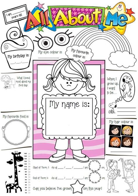 All About Me Girls Template Teacher Resources Prep Kindy