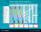 Euro 2020 match schedule Royalty Free Vector Image