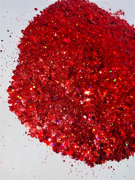 Glitter Holographic Red Chunky Mix Ragin Cajun Etsy