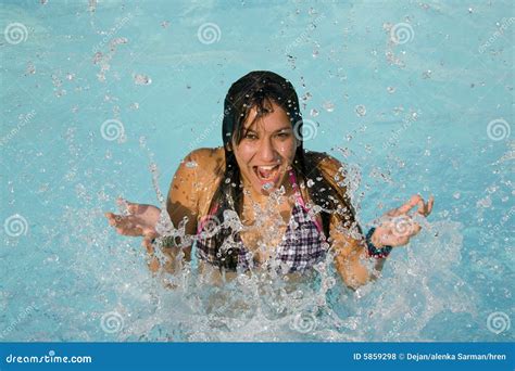 Girl Splashing In Water Royalty Free Stock Photos Image