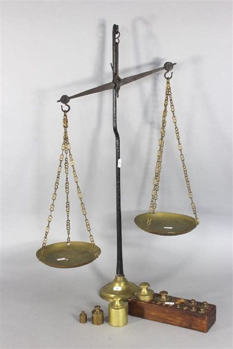 Victorian Brass Balance Beam Scales And Weights Scales Sundries