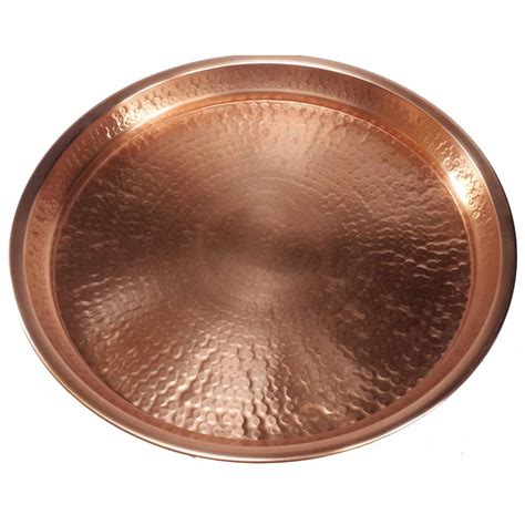 Polished Hammered Copper Tray