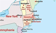 Mapa de Rhode Island - EUA Destinos