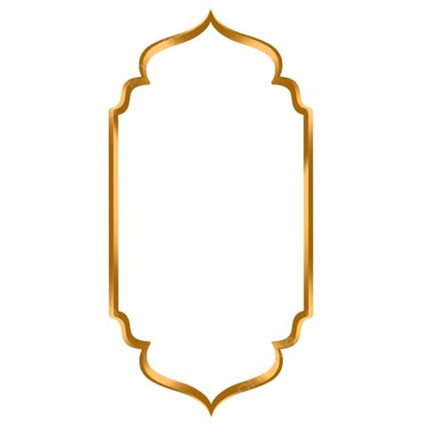 Aesthetic Golden Islamic Frame Islamic Ramadan Eed Png Transparent