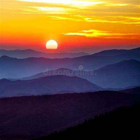 Smoky Mountain Sunset Stock Image Image Of Panorama 145206783