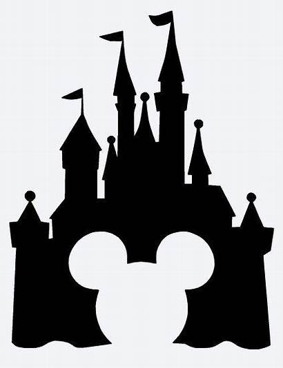 Castle Disney Silhouette Clipart Outline Mickey Disneyland