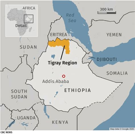 Area Of Armed Conflict In Tigray Region Northern Ethiopia Google Maps