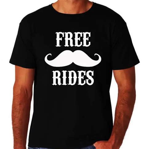 Free Moustache Mustache Rides Hipster Funny Rude Novelty Mo New Black T